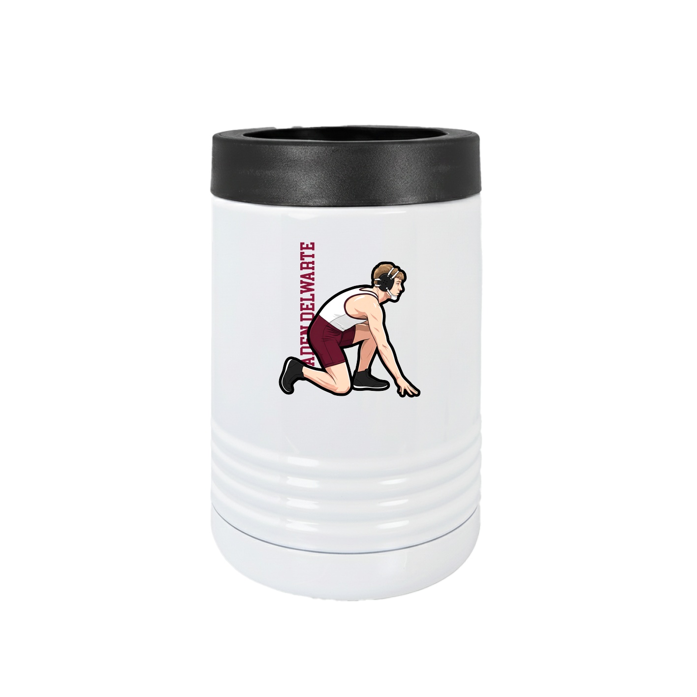 Beverage Holder — Name Vertical in White