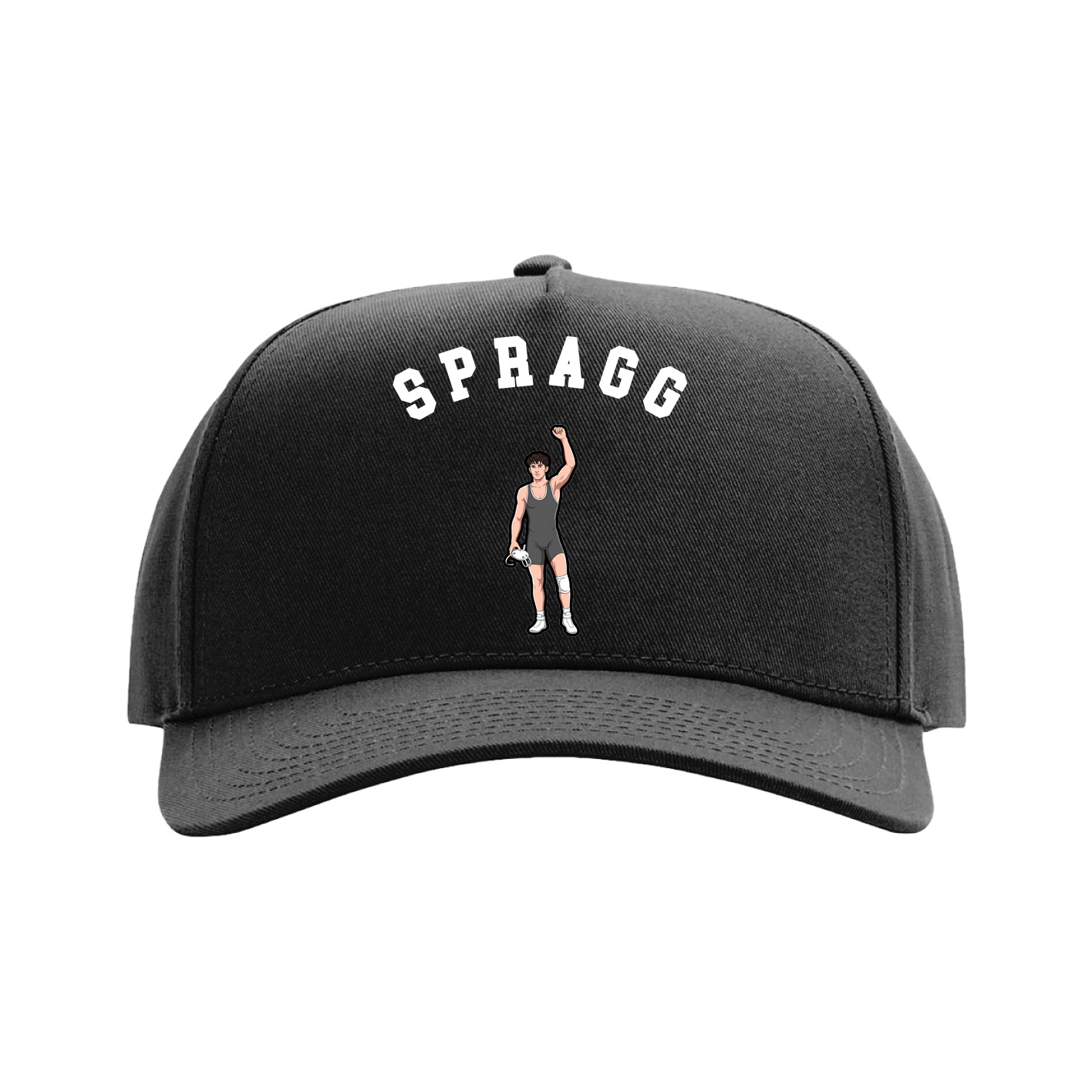 Full Fabric Five-Panel Champ Cap — Shirsey Arch in Black
