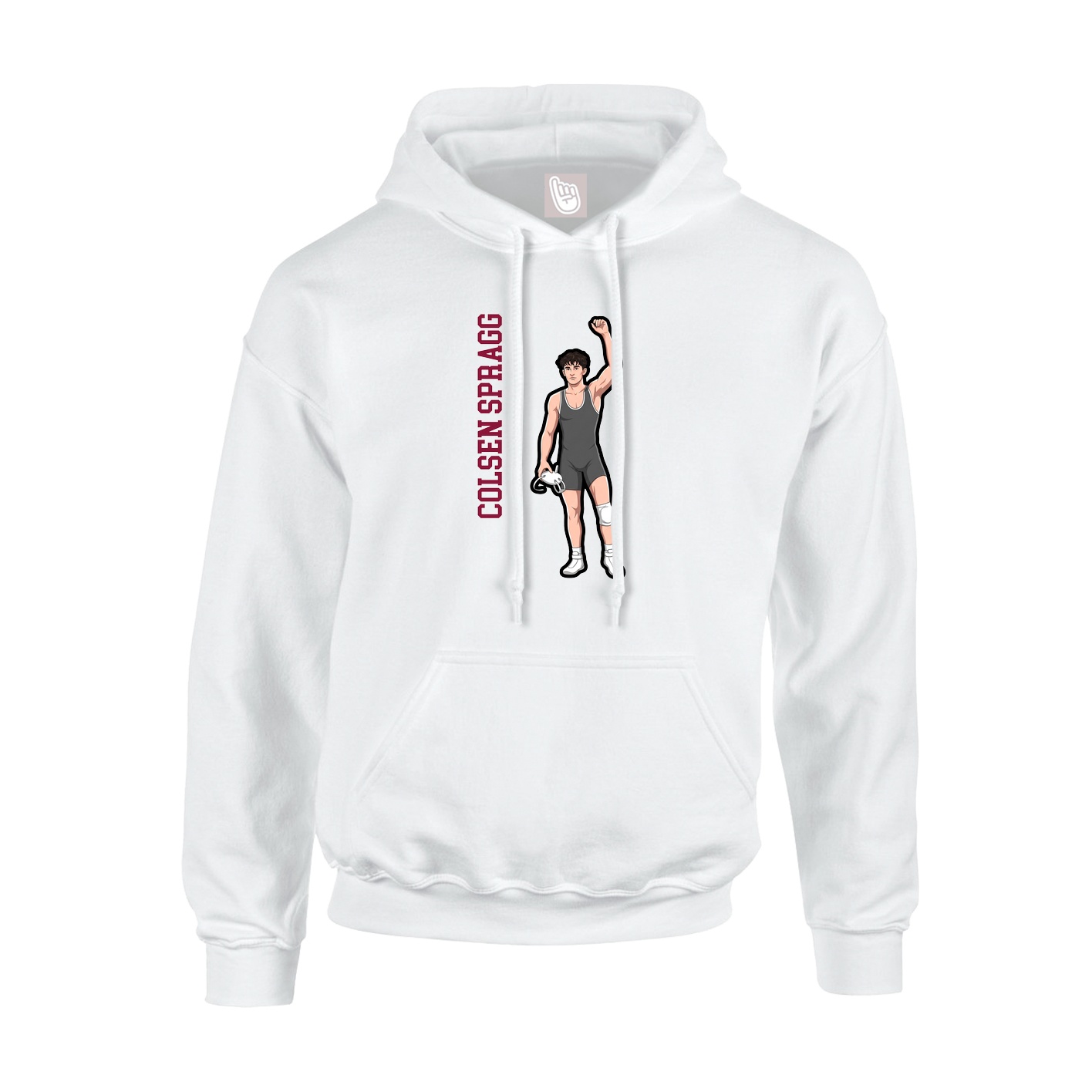 Youth Hoodie — Name Vertical in White