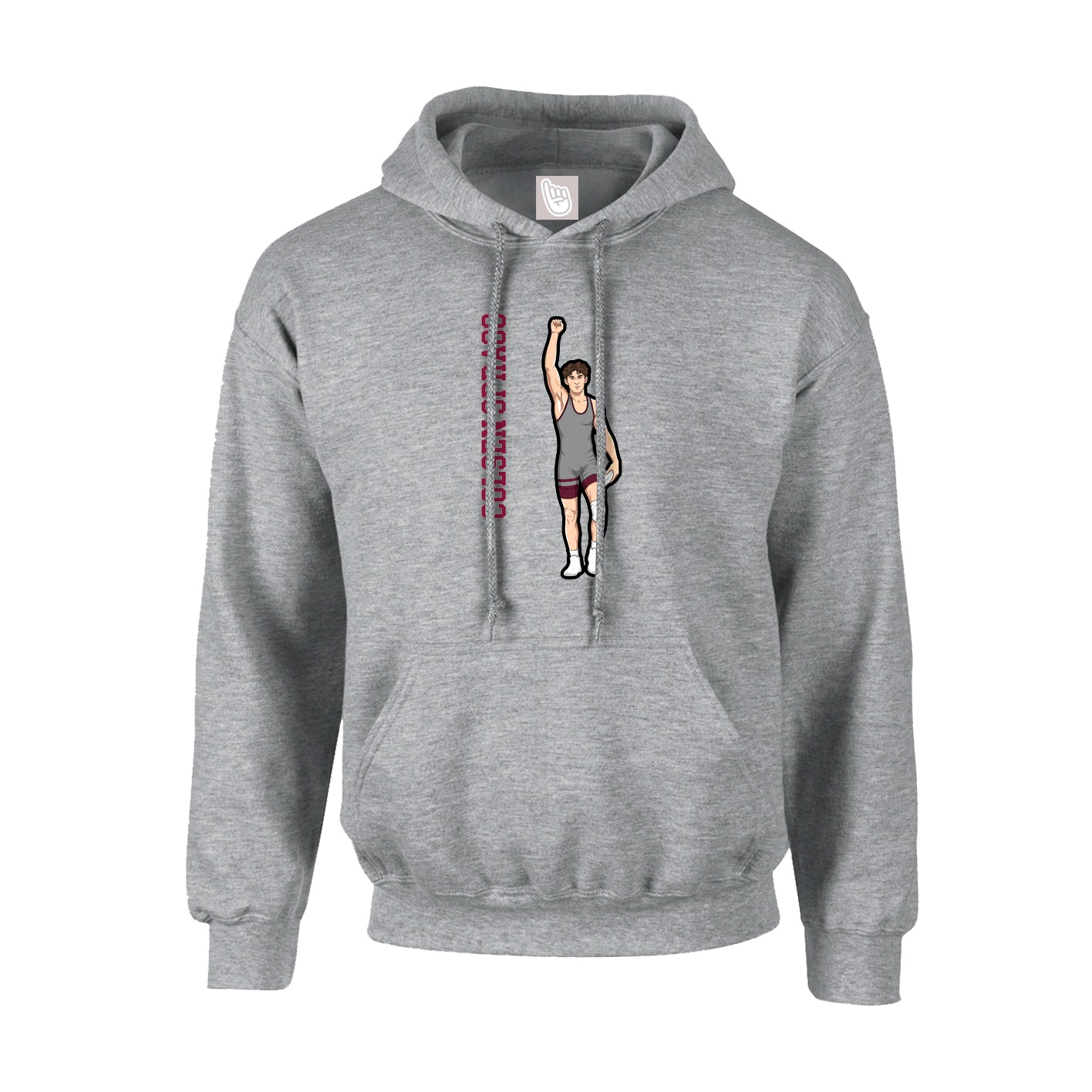 Hoodie — Name Vertical in Grey