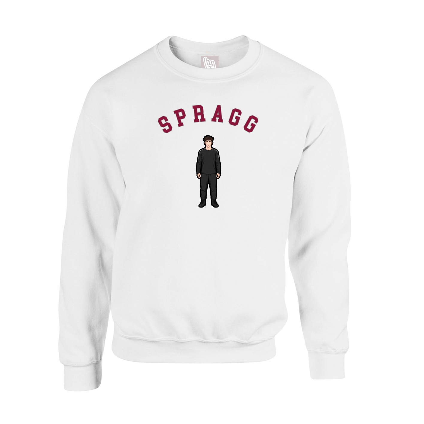 Fleece Crew — Shirsey Arch in White