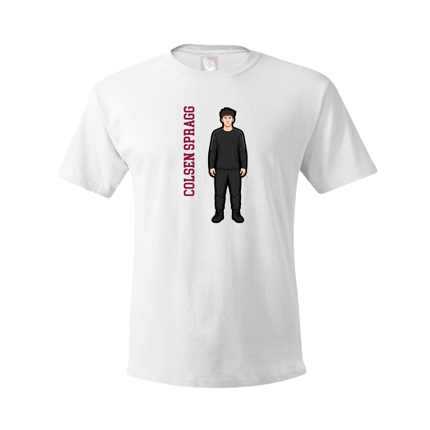 Tee — Name Vertical in White