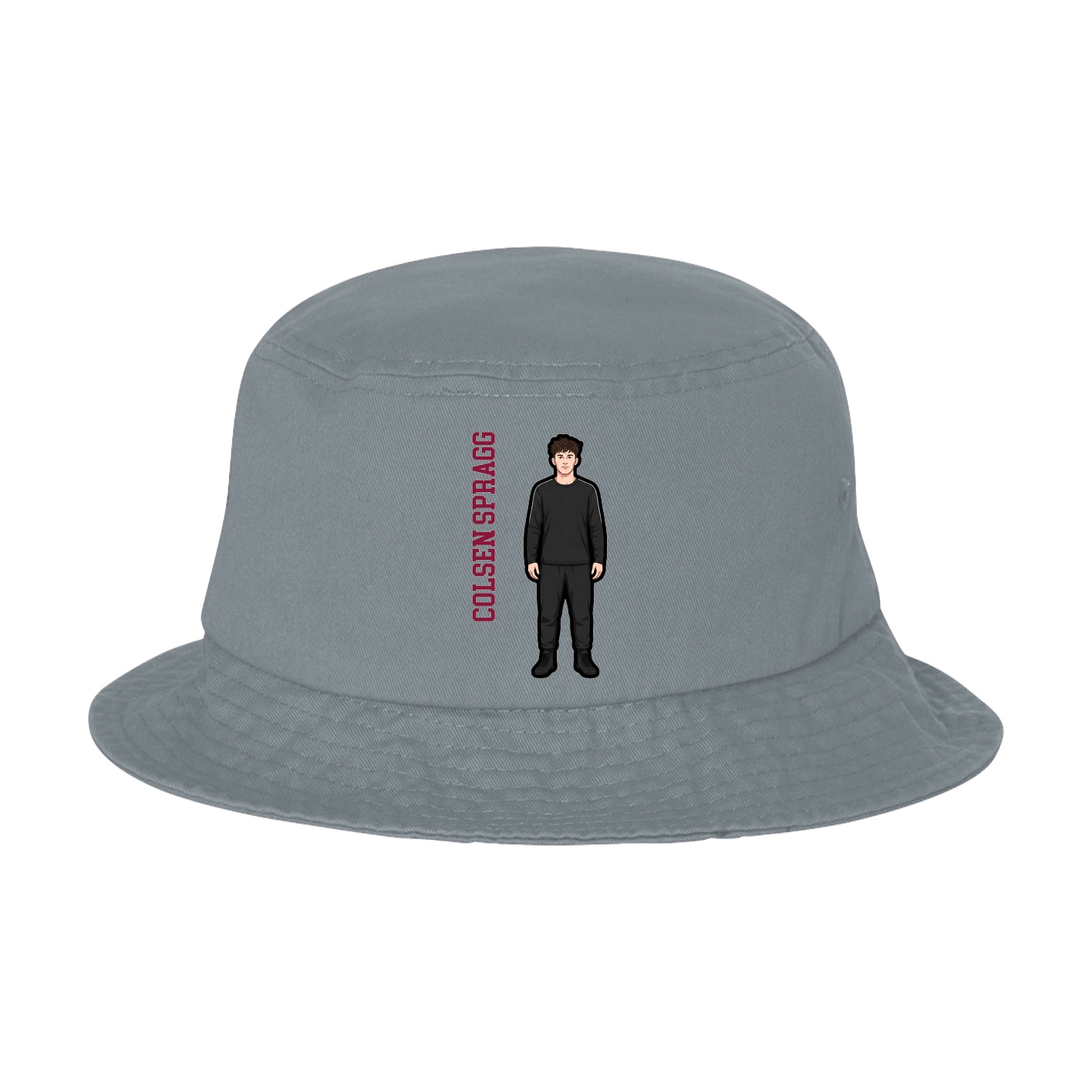 Bucket Cap — Name Vertical in Grey
