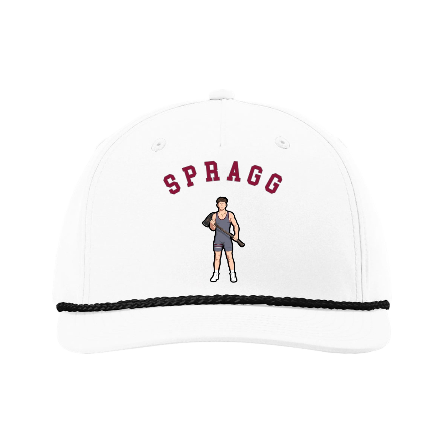 Five-Panel Classic Rope Cap — Shirsey Arch in White