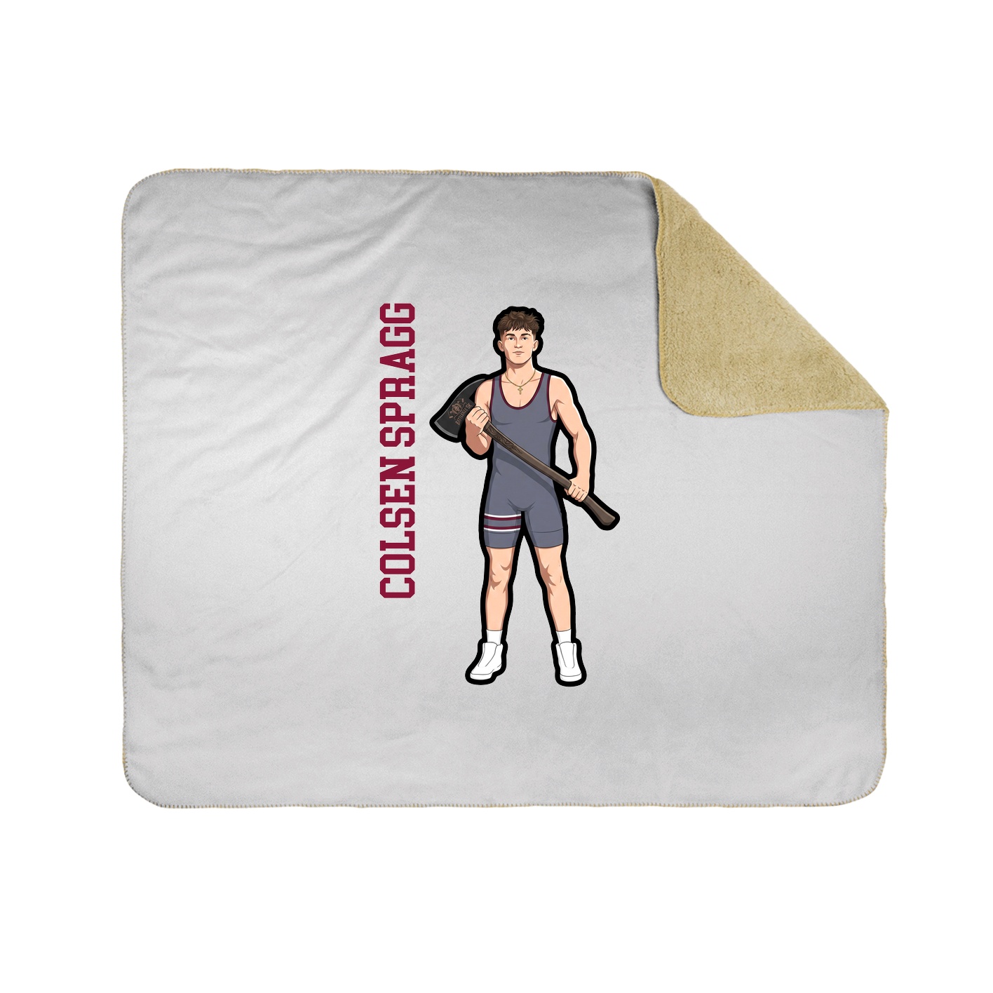Throw Blanket — Name Vertical in White