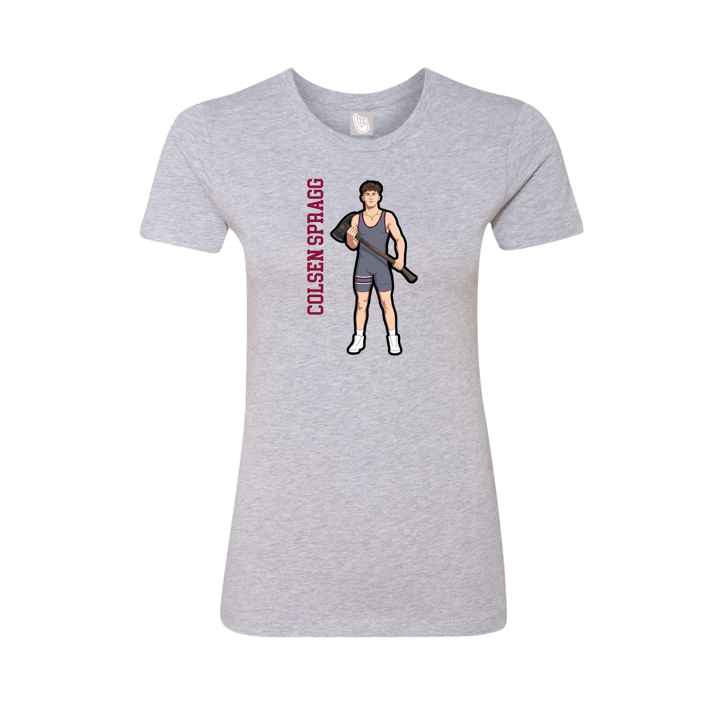 Womens Tee — Name Vertical in Grey