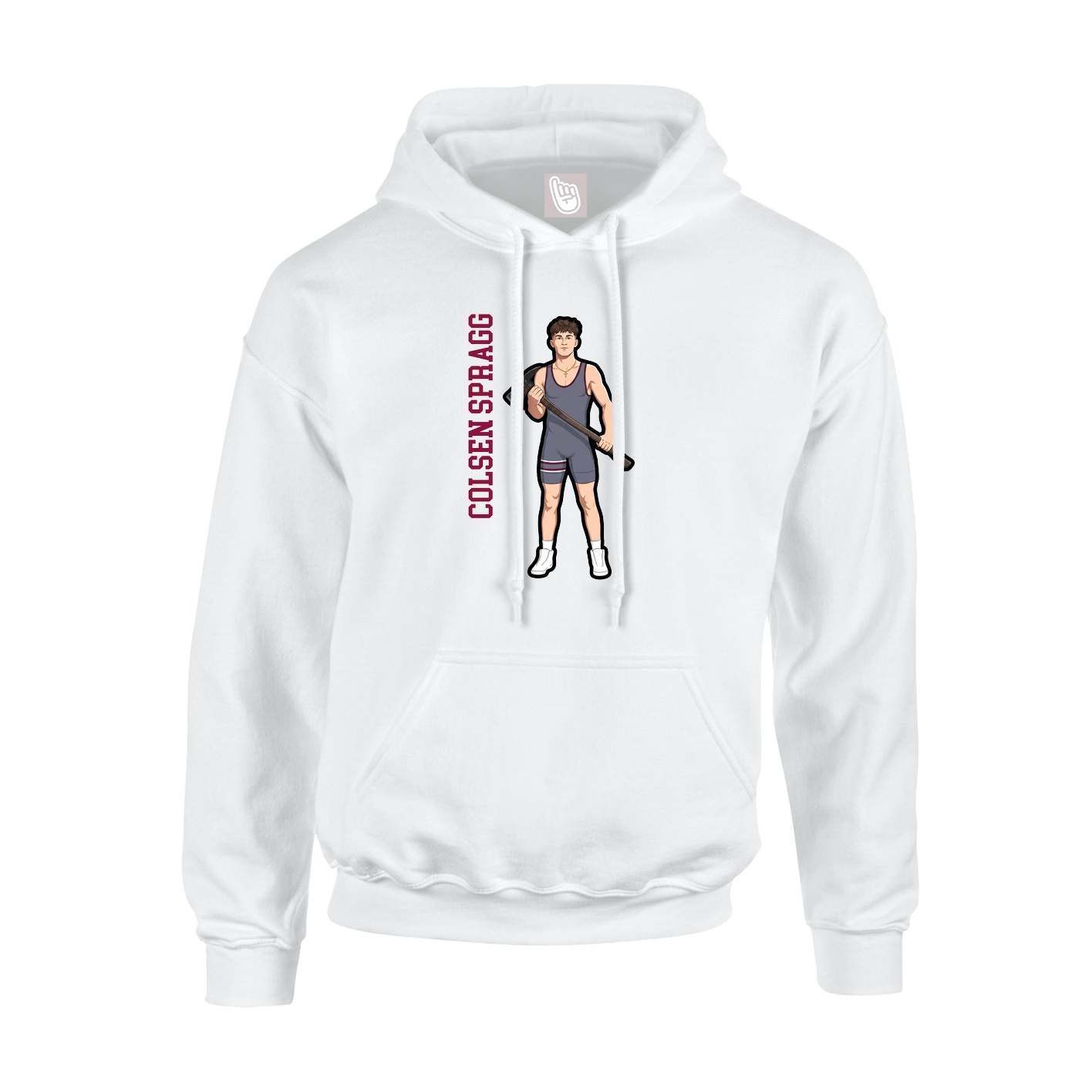 Hoodie — Name Vertical in White
