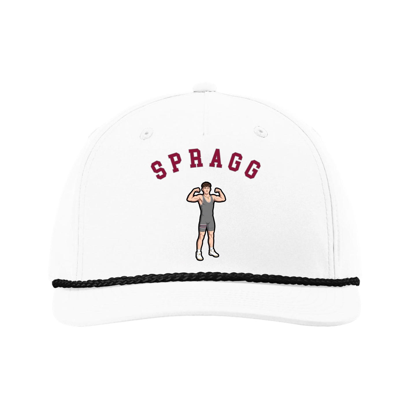Five-Panel Classic Rope Cap — Shirsey Arch in White