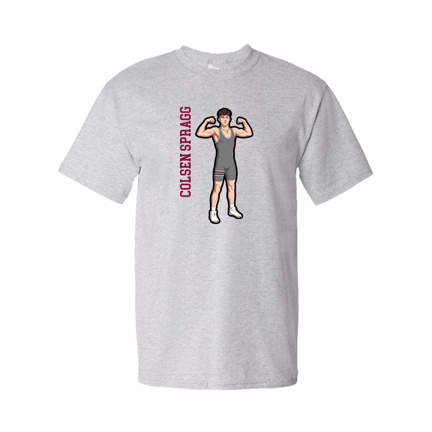 Youth Tee — Name Vertical in Grey