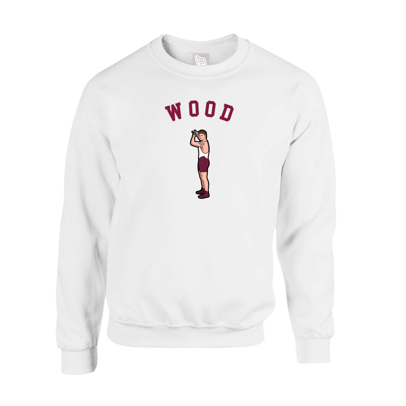 Fleece Crew — Shirsey Arch in White