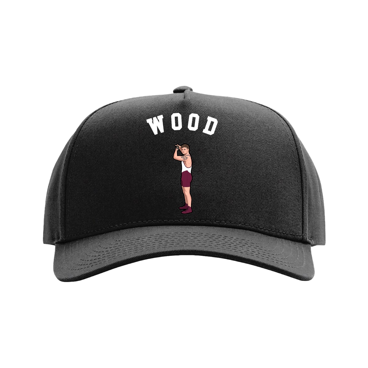 Full Fabric Five-Panel Champ Cap — Shirsey Arch in Black