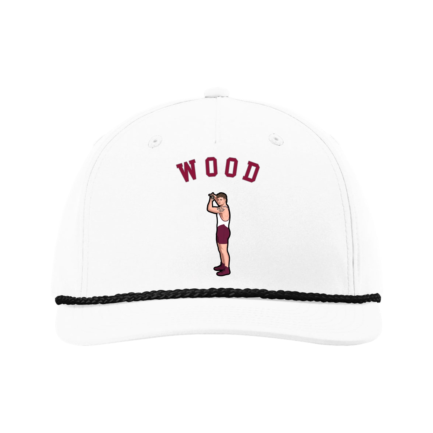 Five-Panel Classic Rope Cap — Shirsey Arch in White