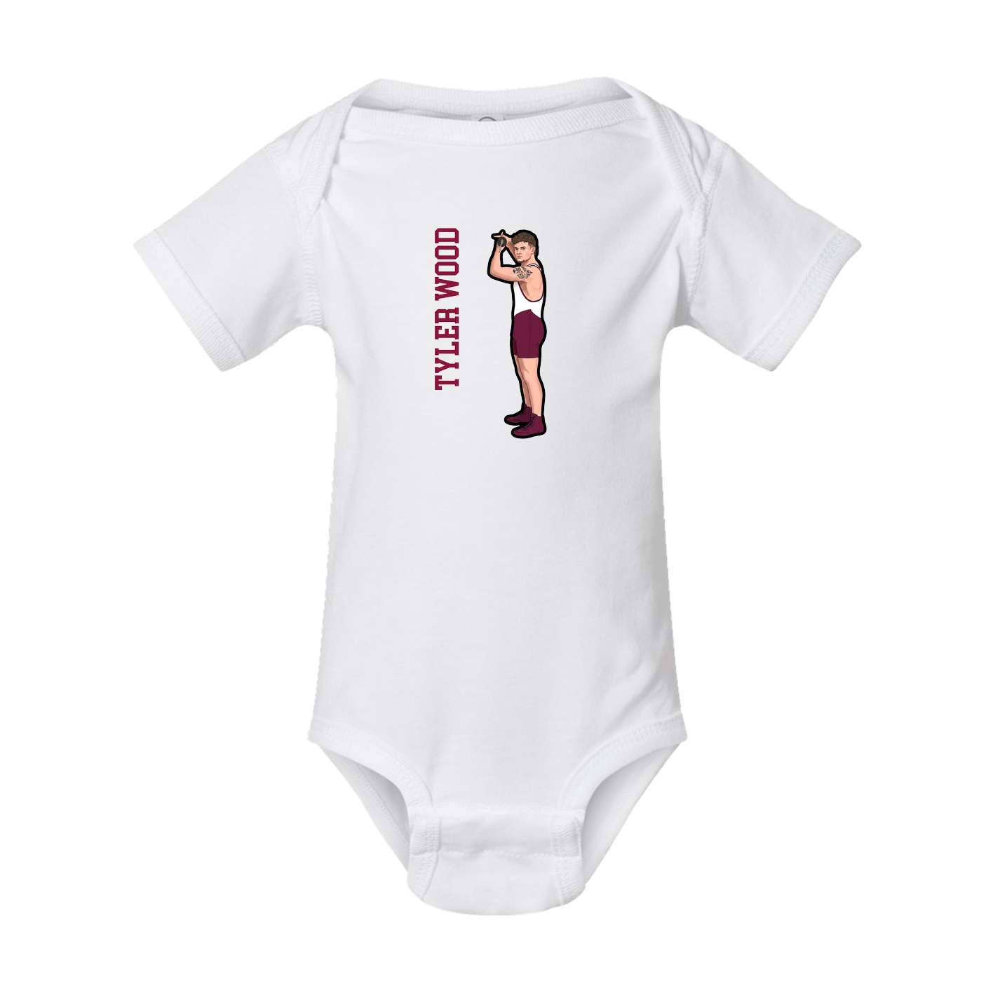 Baby Onesie — Name Vertical in White