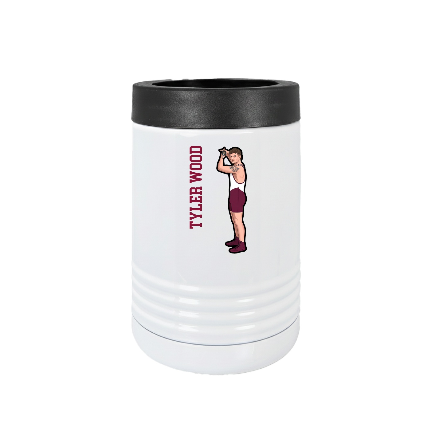 Beverage Holder — Name Vertical in White