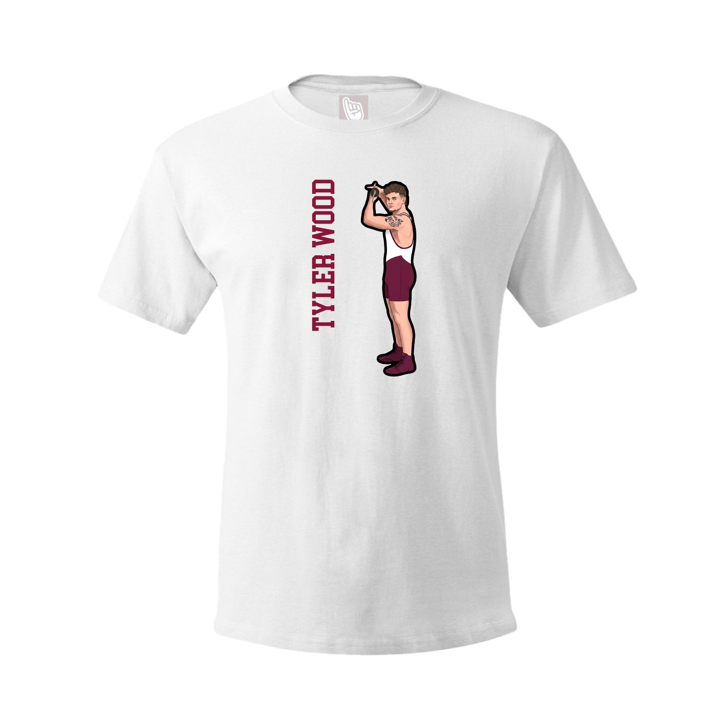 Tee — Name Vertical in White
