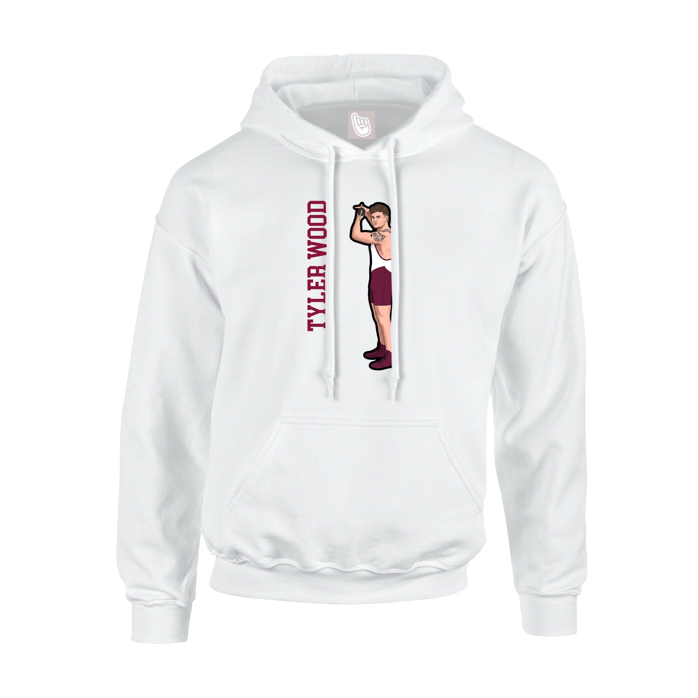 Hoodie — Name Vertical in White