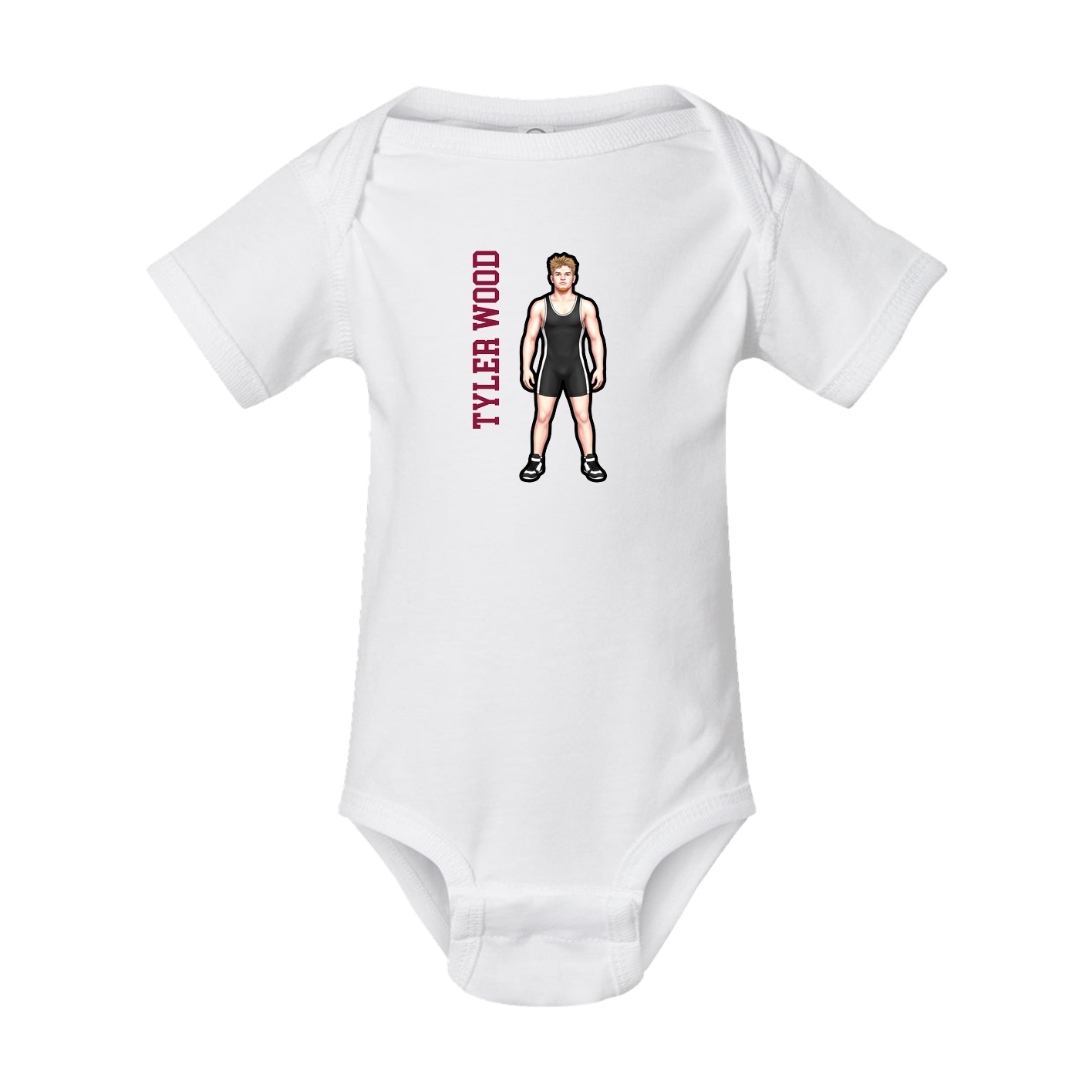 Baby Onesie — Name Vertical in White