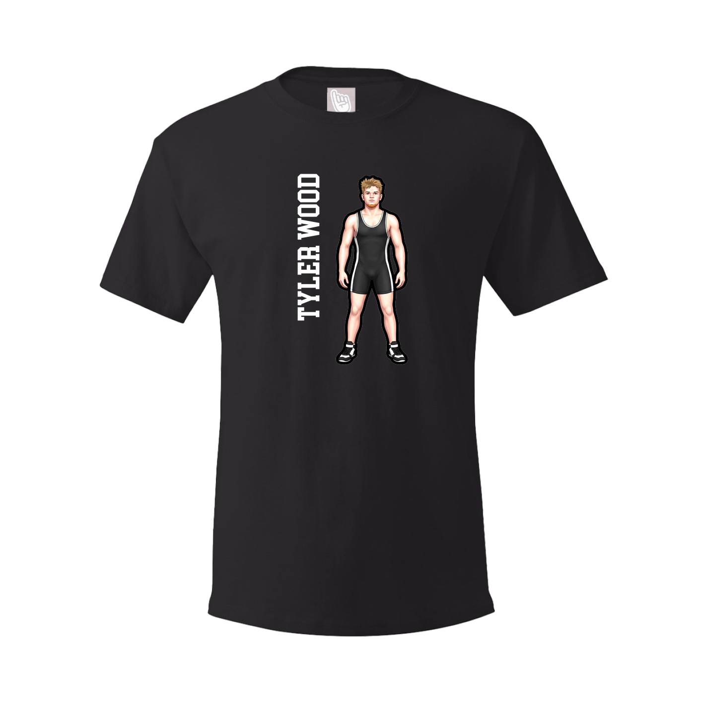 Youth Tee — Name Vertical in Black