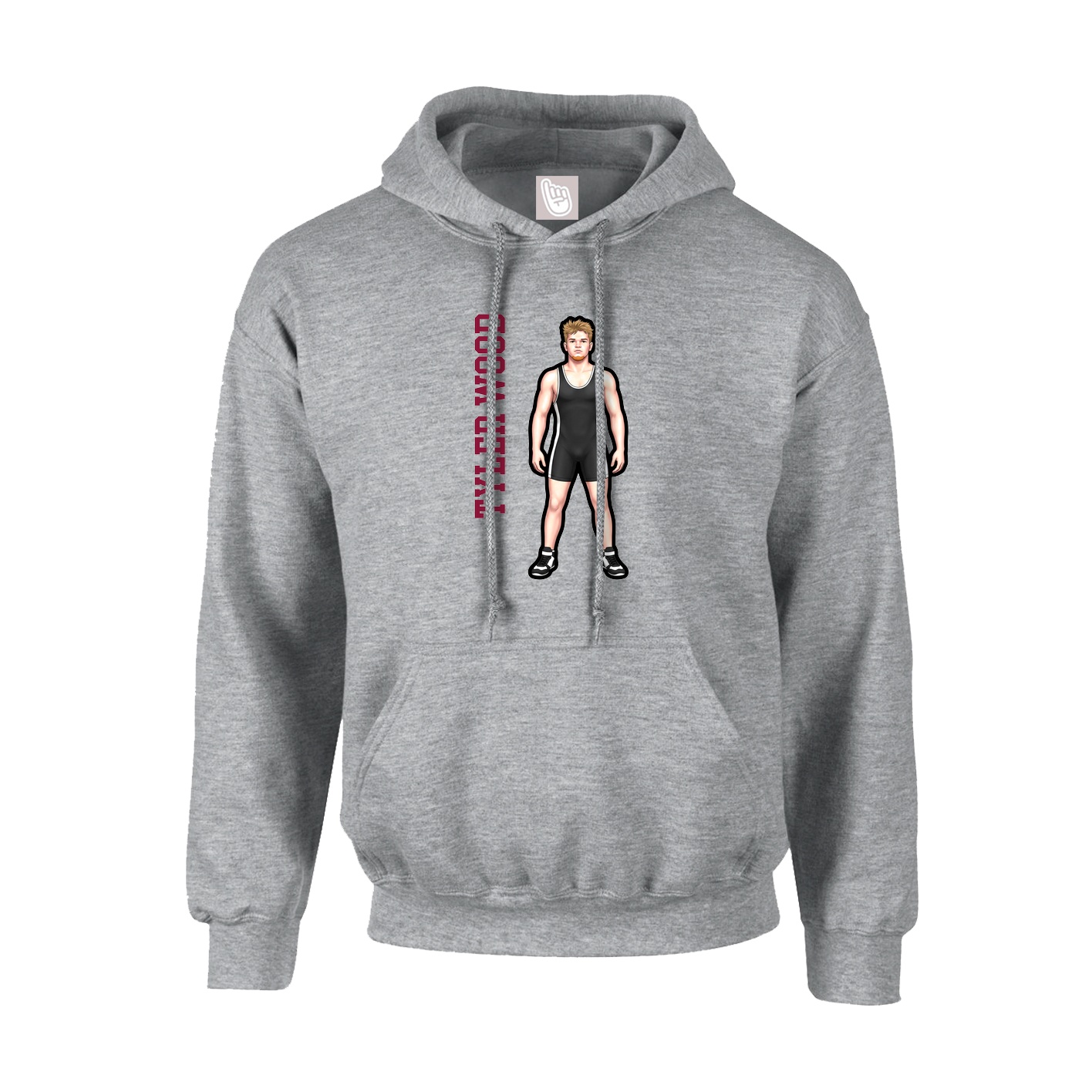 Youth Hoodie — Name Vertical in Grey