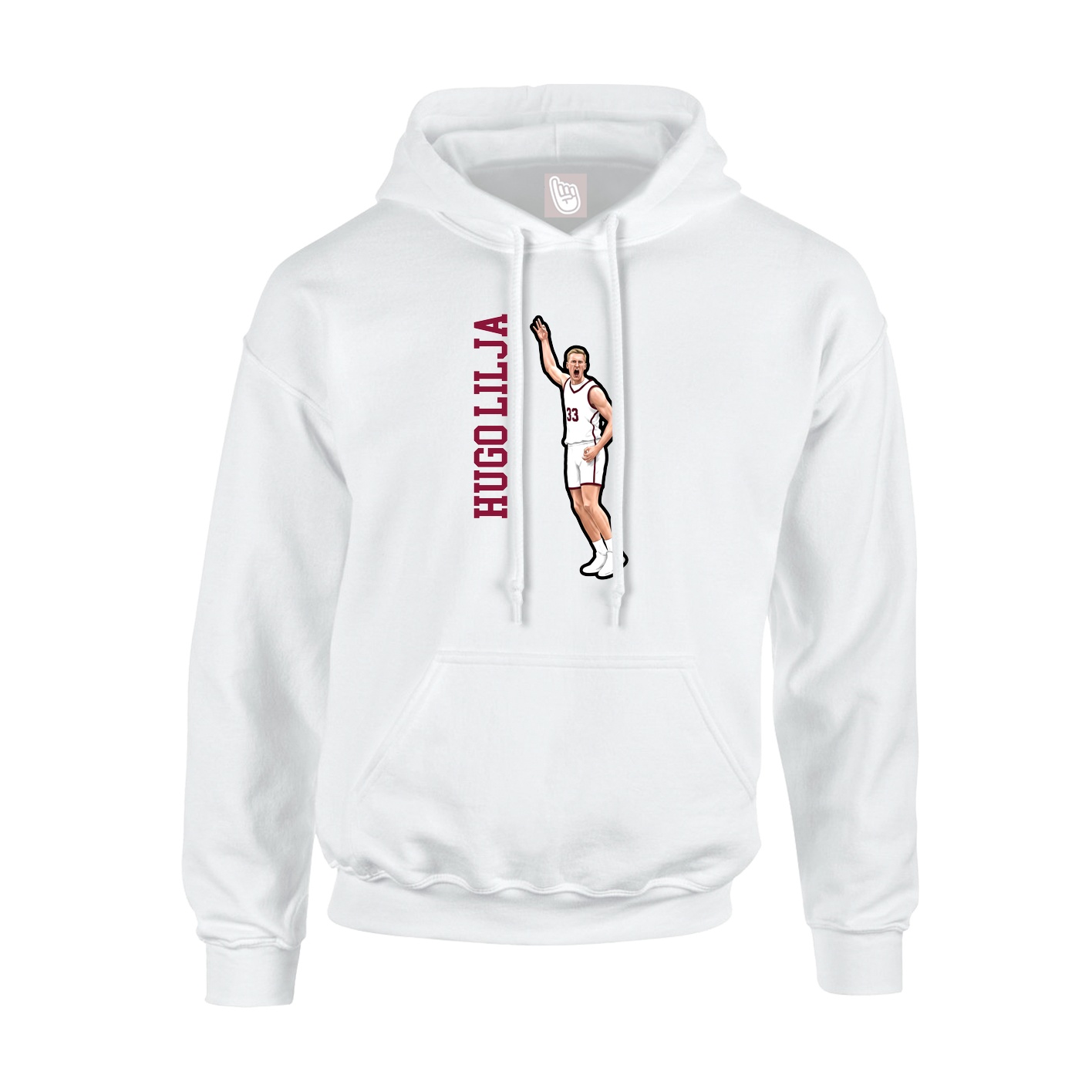 Youth Hoodie — Name Vertical in White