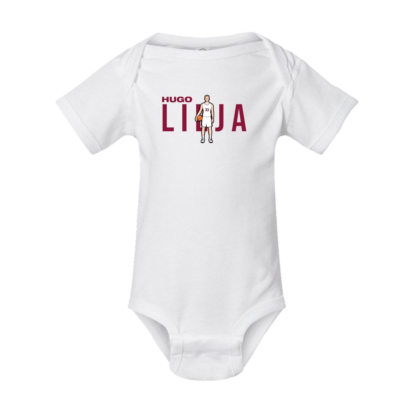 Baby Onesie — Player Name in White
