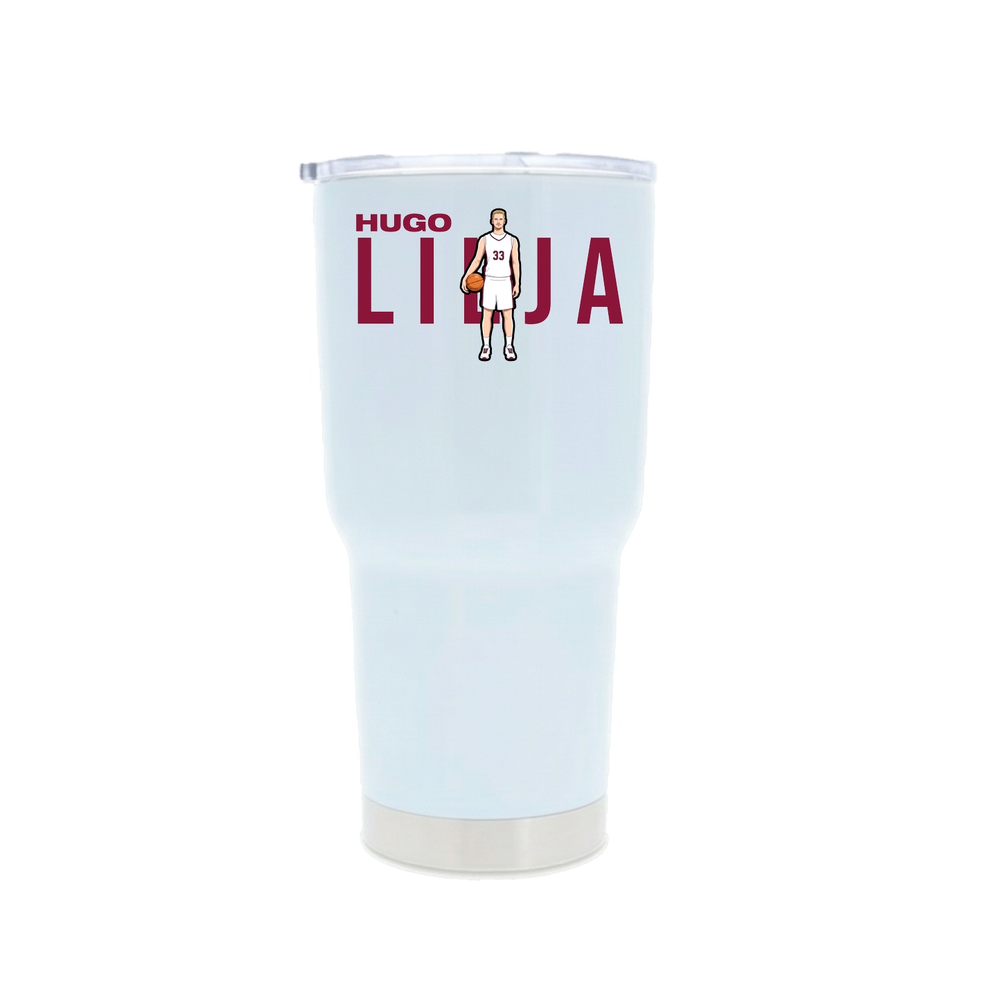 30oz Stainless Steel Tumbler — Player Name in White