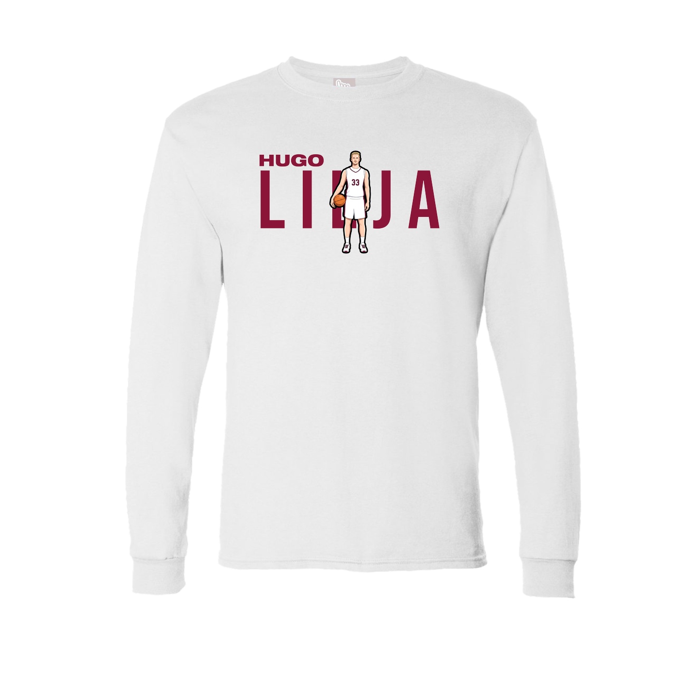 Long Sleeve Tee — Player Name in White