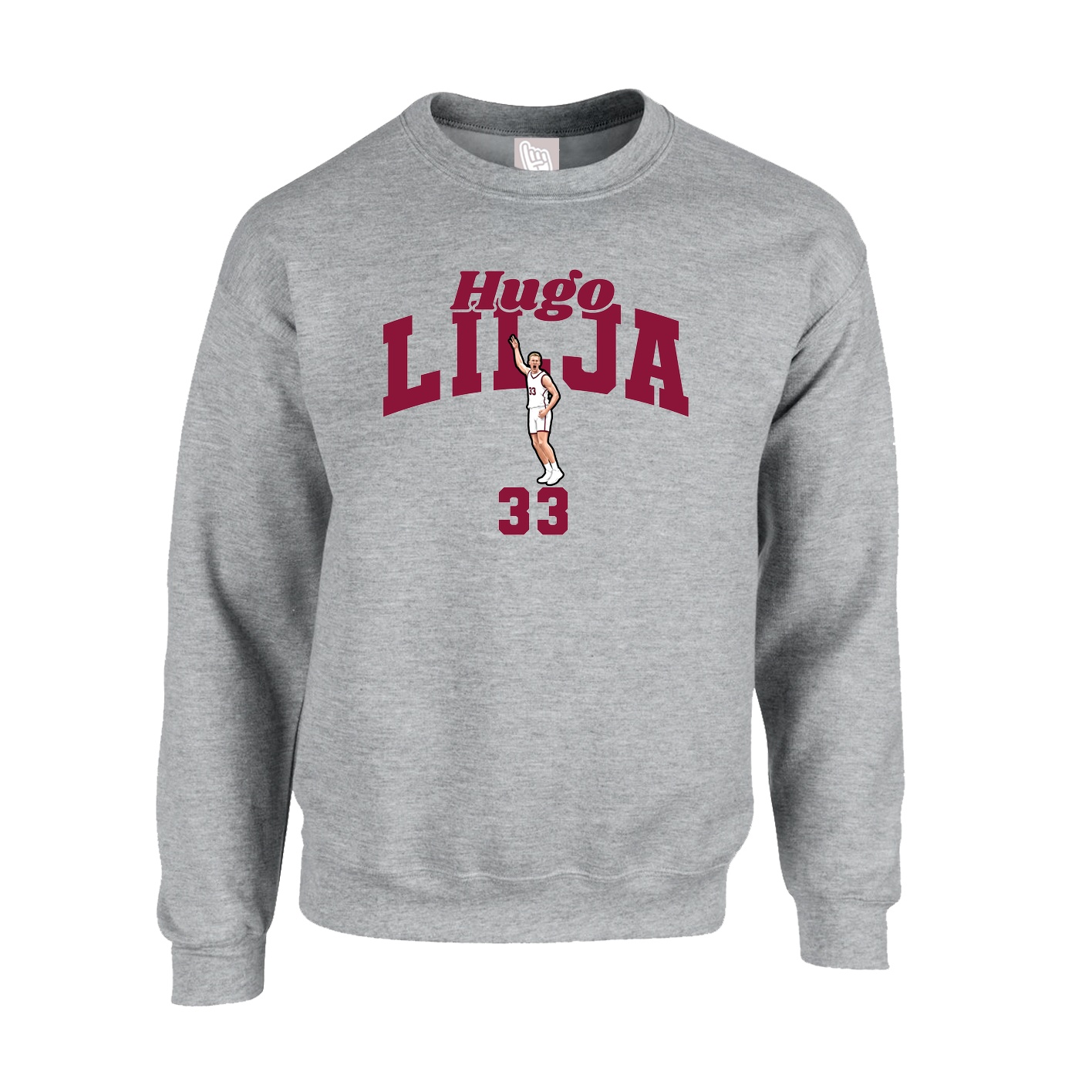 Fleece Crew — Signature Arch in Grey
