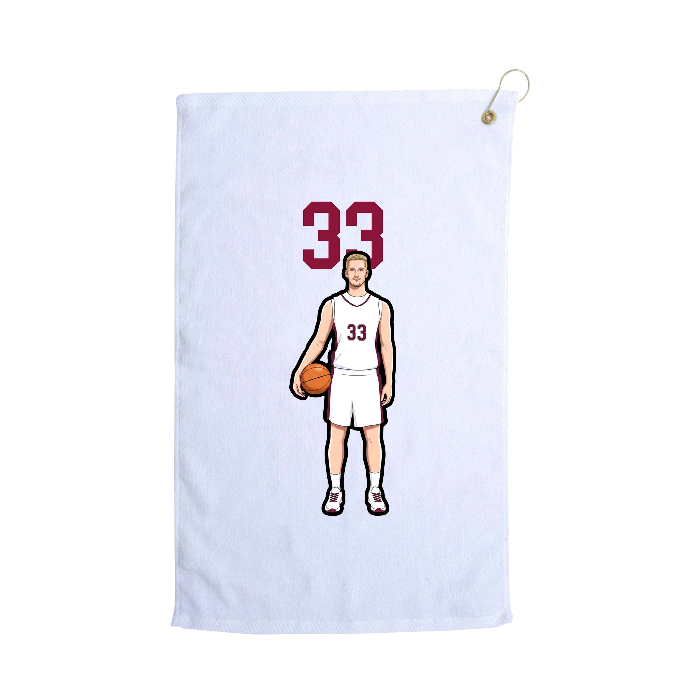 Golf Towel — Number Top in White