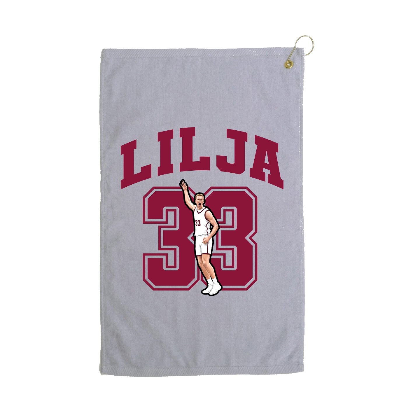 Golf Towel — Number in Grey