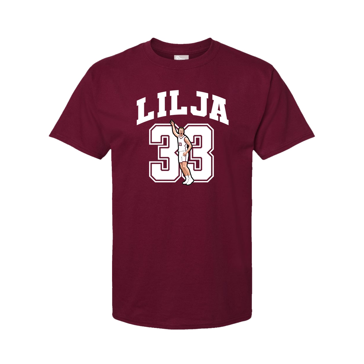 Youth Tee — Number in Cardinal