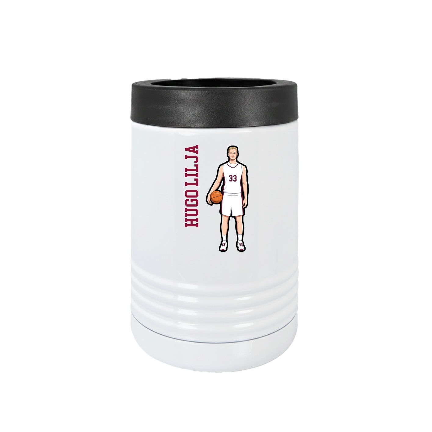 Beverage Holder — Name Vertical in White