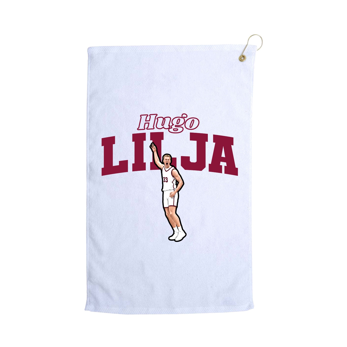 Golf Towel — Name Arch in White