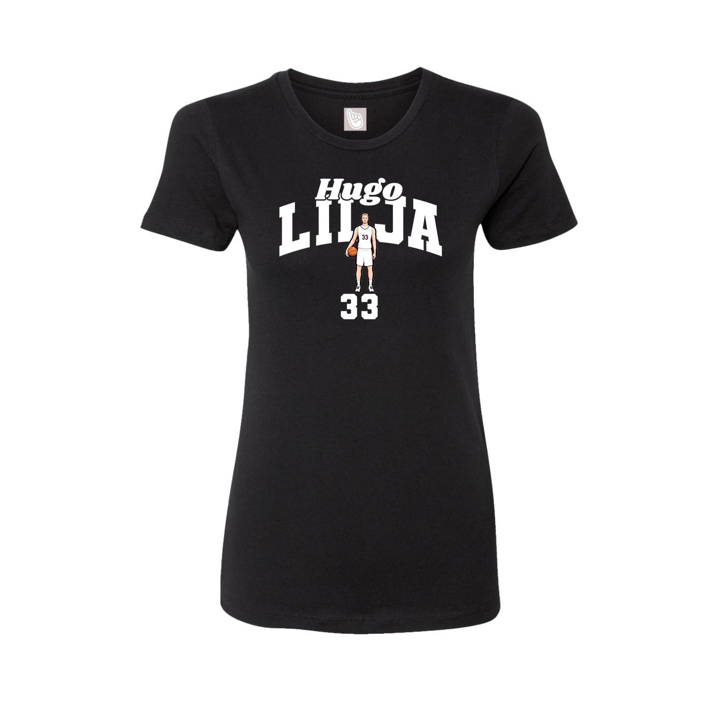 Fitted Women's Tee — Signature Arch in Black