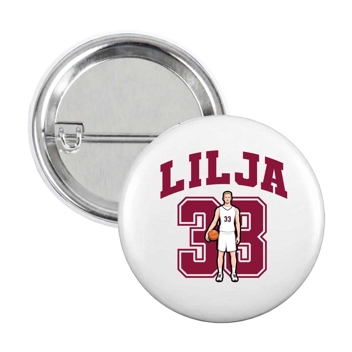Game Day Button — Number in White