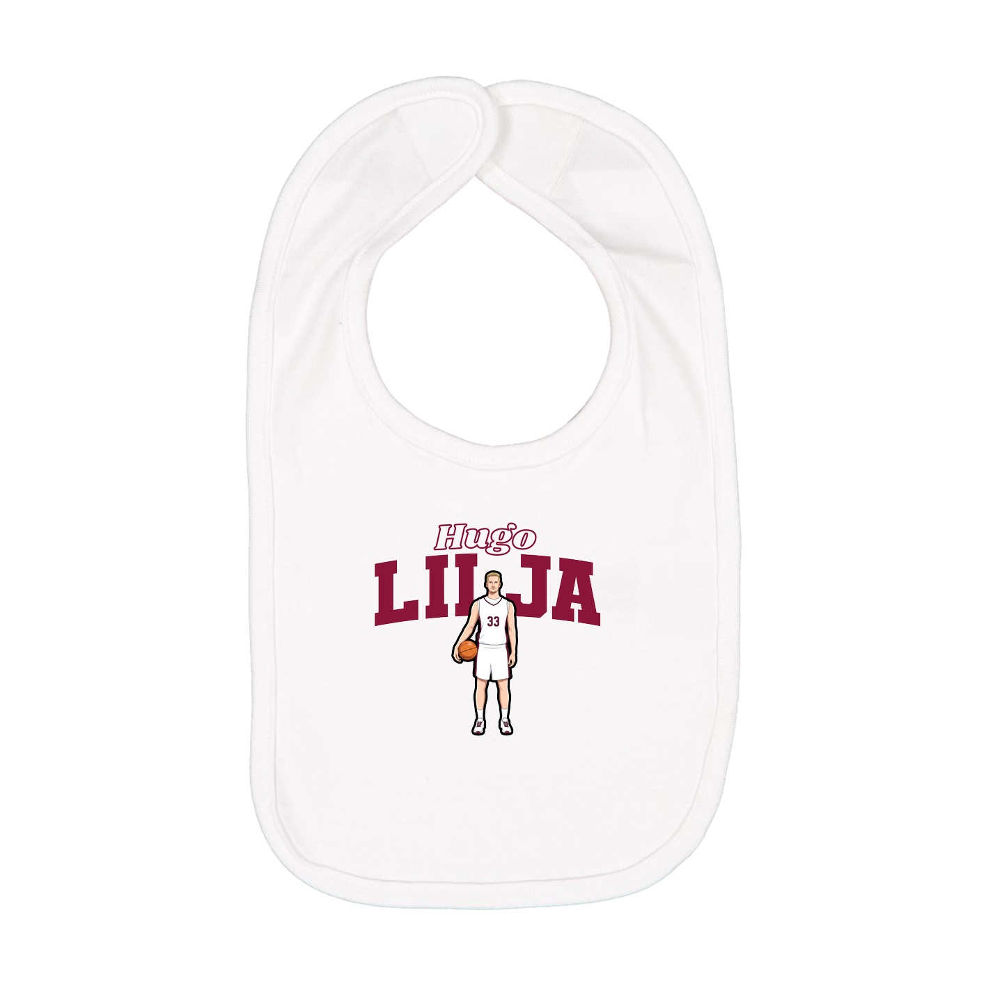 Infant Bib — Name Arch in White