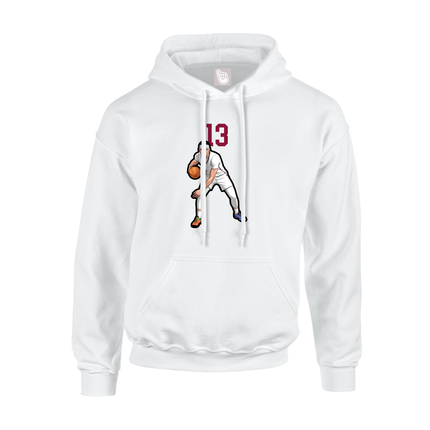 Youth Hoodie — Number Top in White