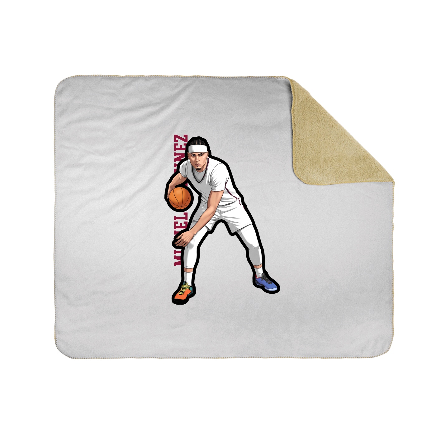 Throw Blanket — Name Vertical in White