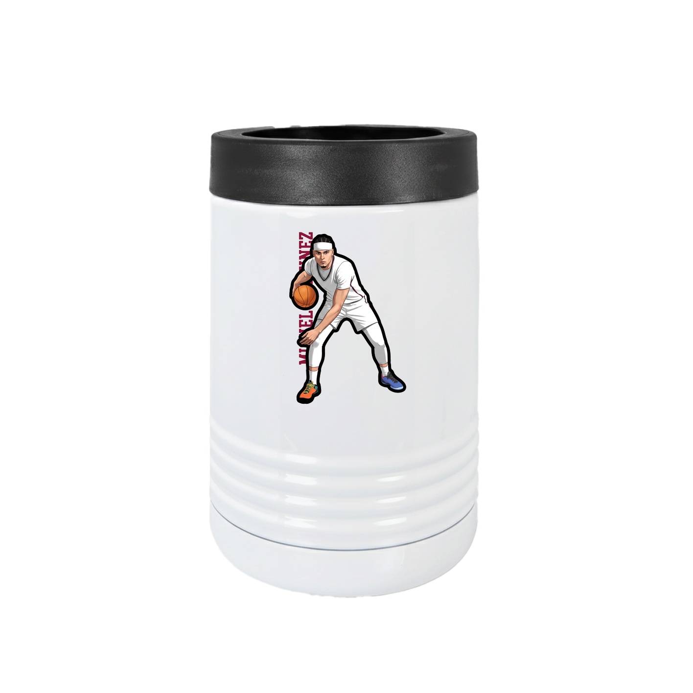Beverage Holder — Name Vertical in White