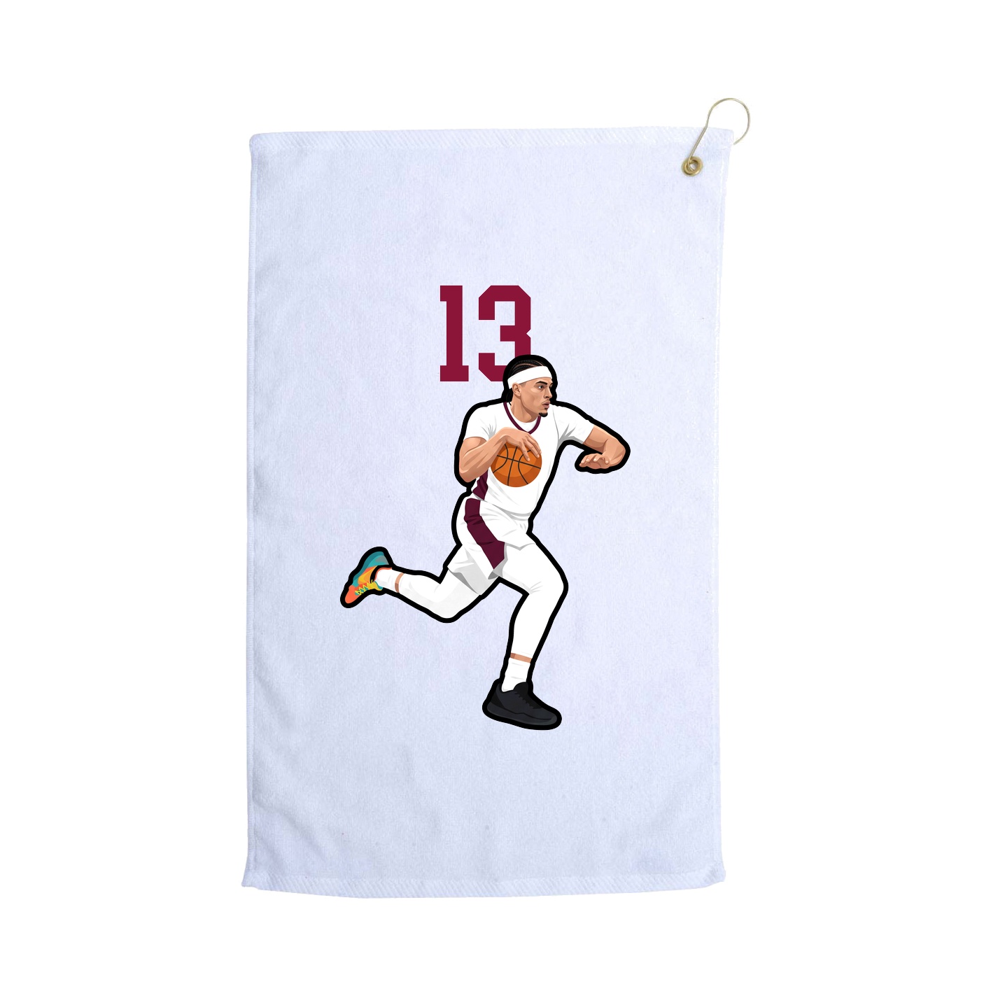 Golf Towel — Number Top in White
