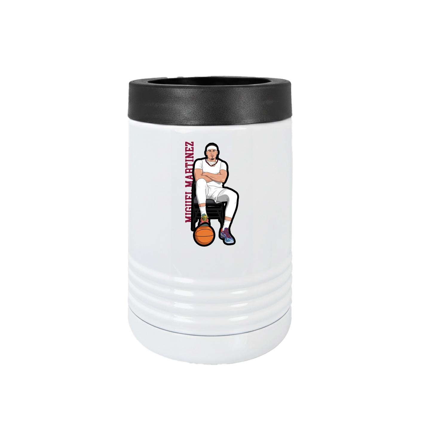 Beverage Holder — Name Vertical in White