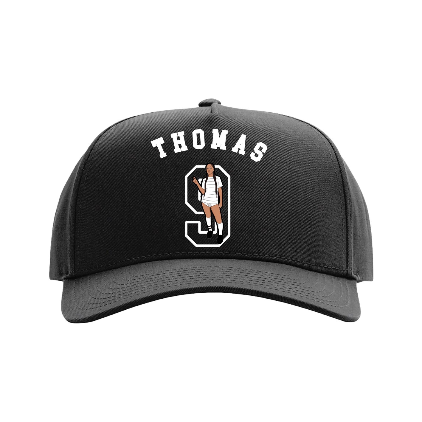 Full Fabric Five-Panel Champ Cap — Shirsey Arch in Black