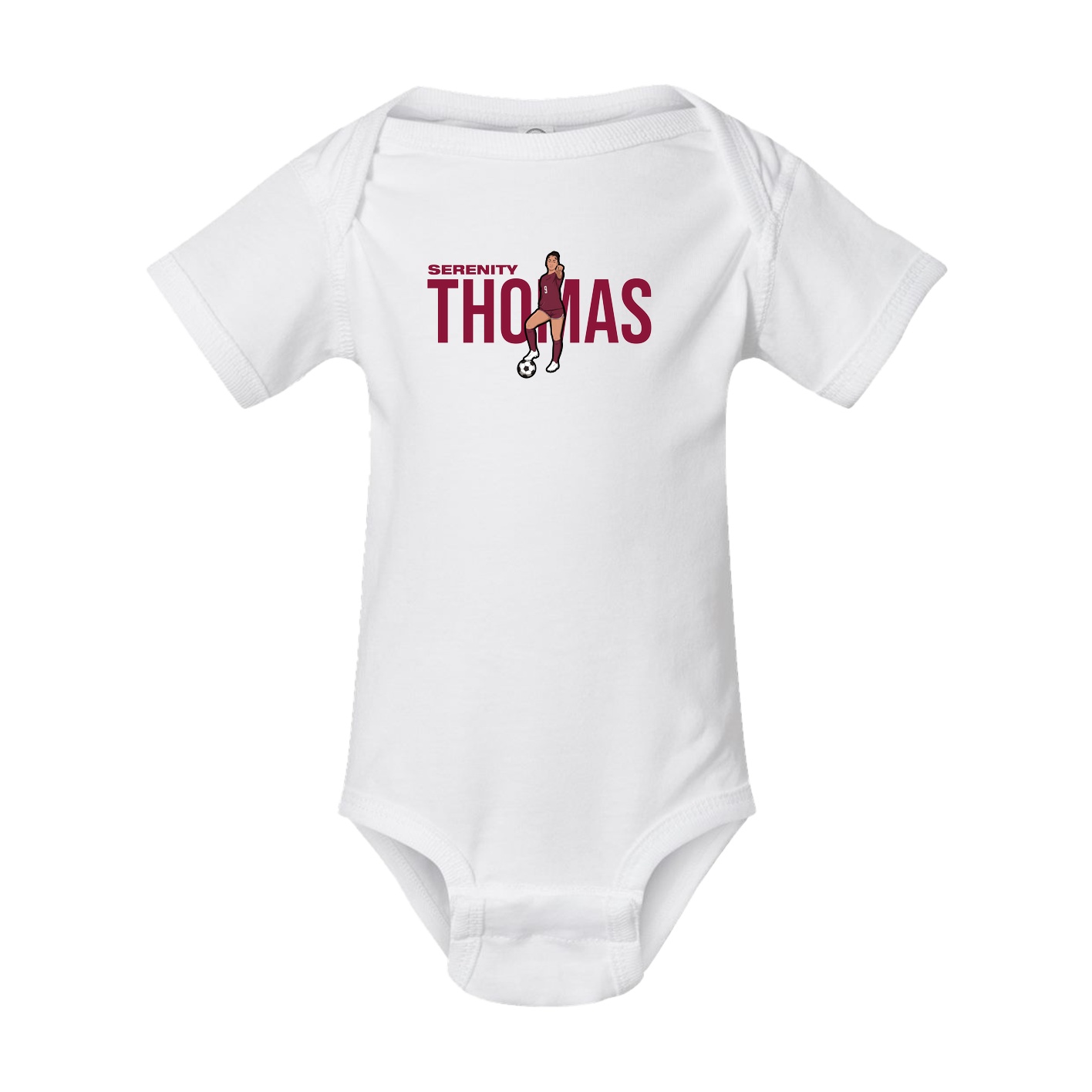 Baby Onesie — Player Name in White