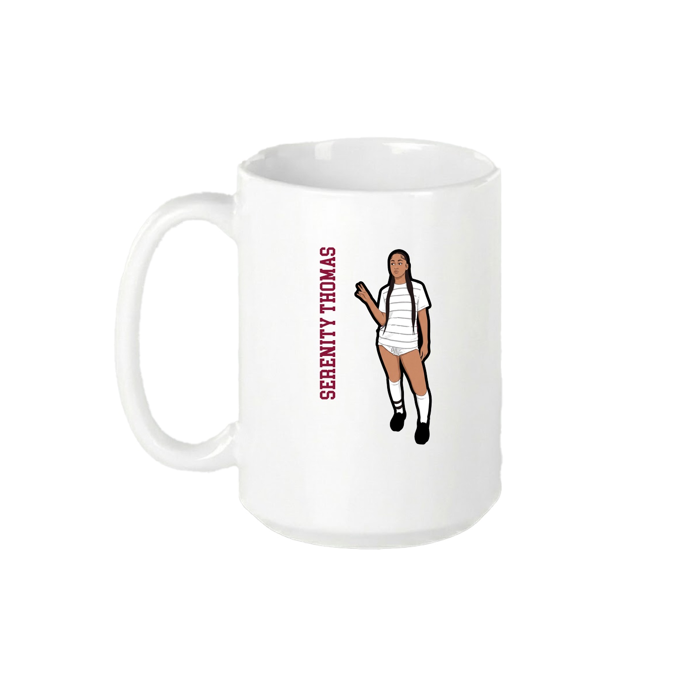 15oz Coffee Mug — Name Vertical in White