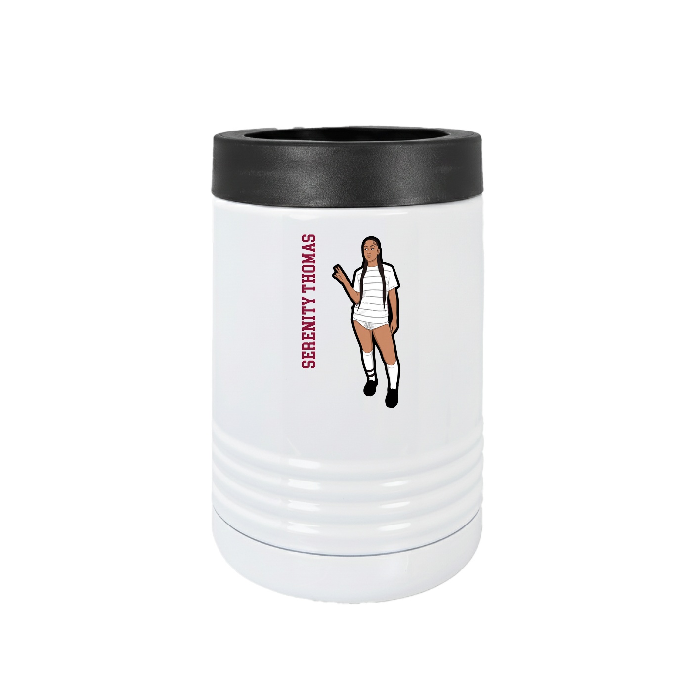 Beverage Holder — Name Vertical in White
