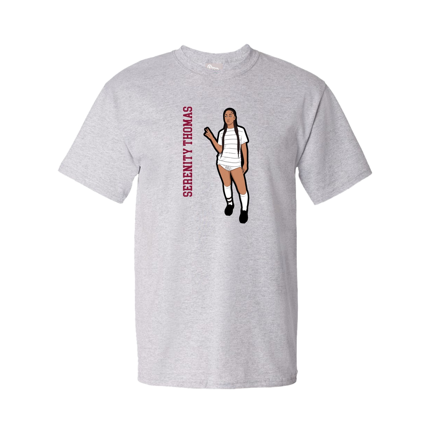 Youth Tee — Name Vertical in Grey