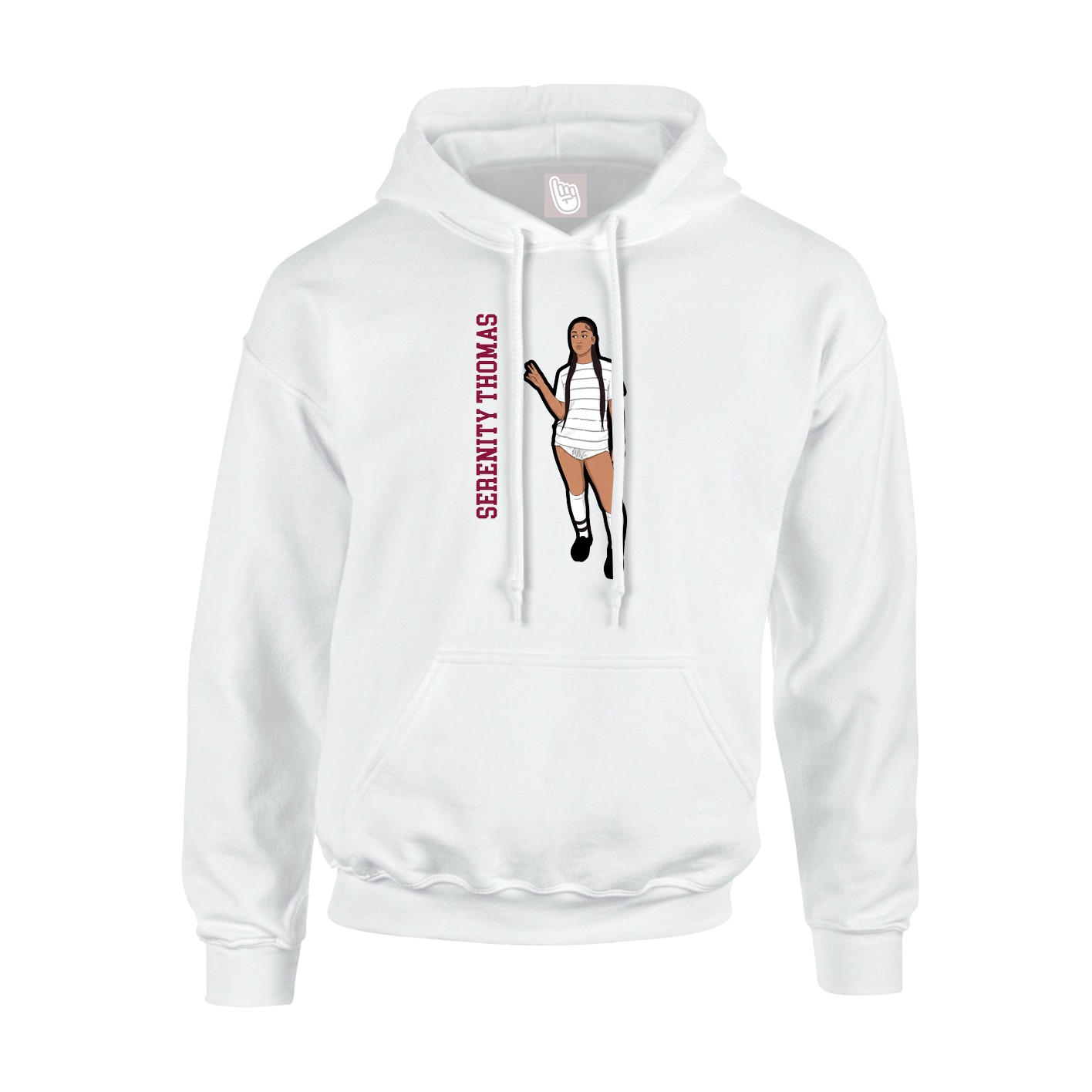 Youth Hoodie — Name Vertical in White