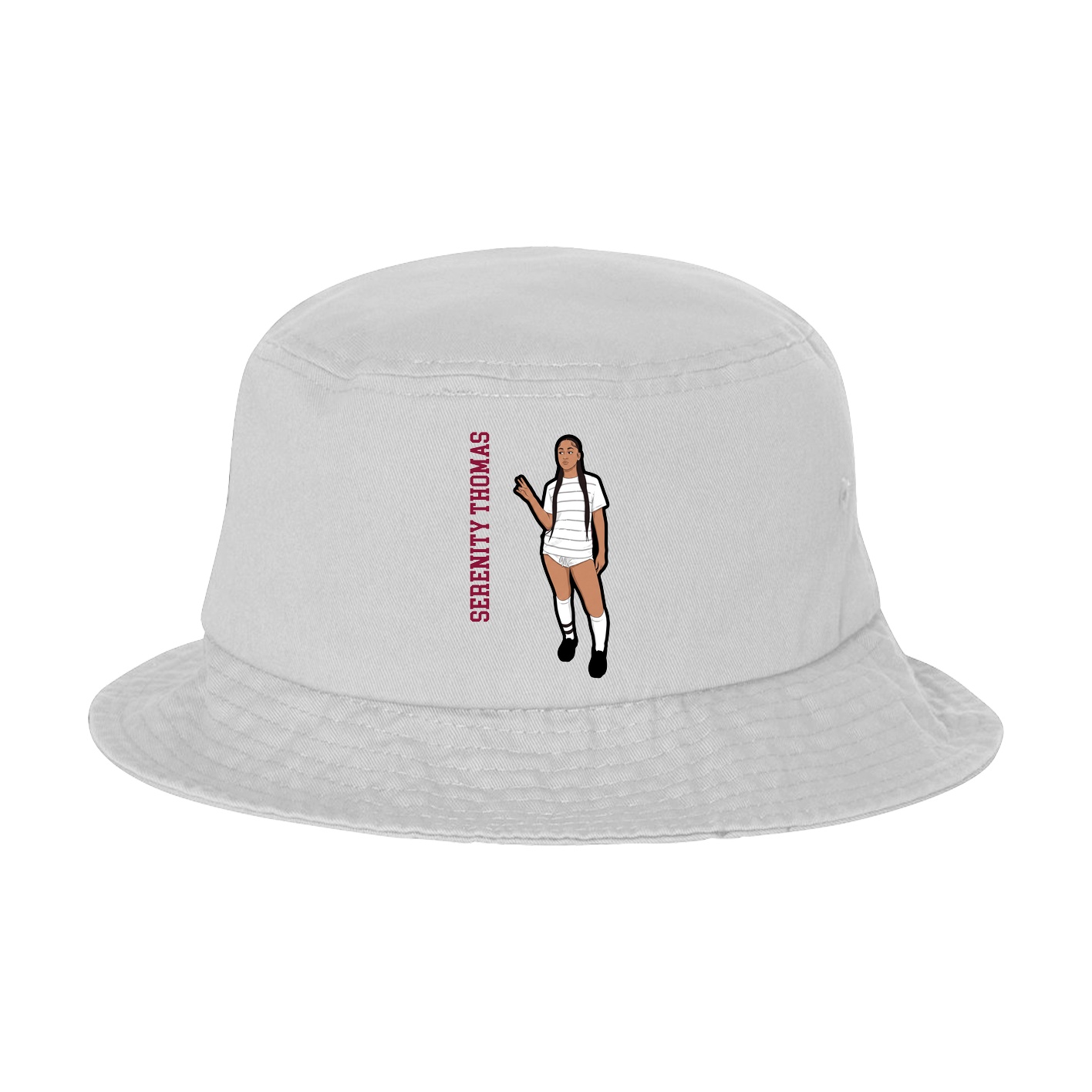 Bucket Cap — Name Vertical in White