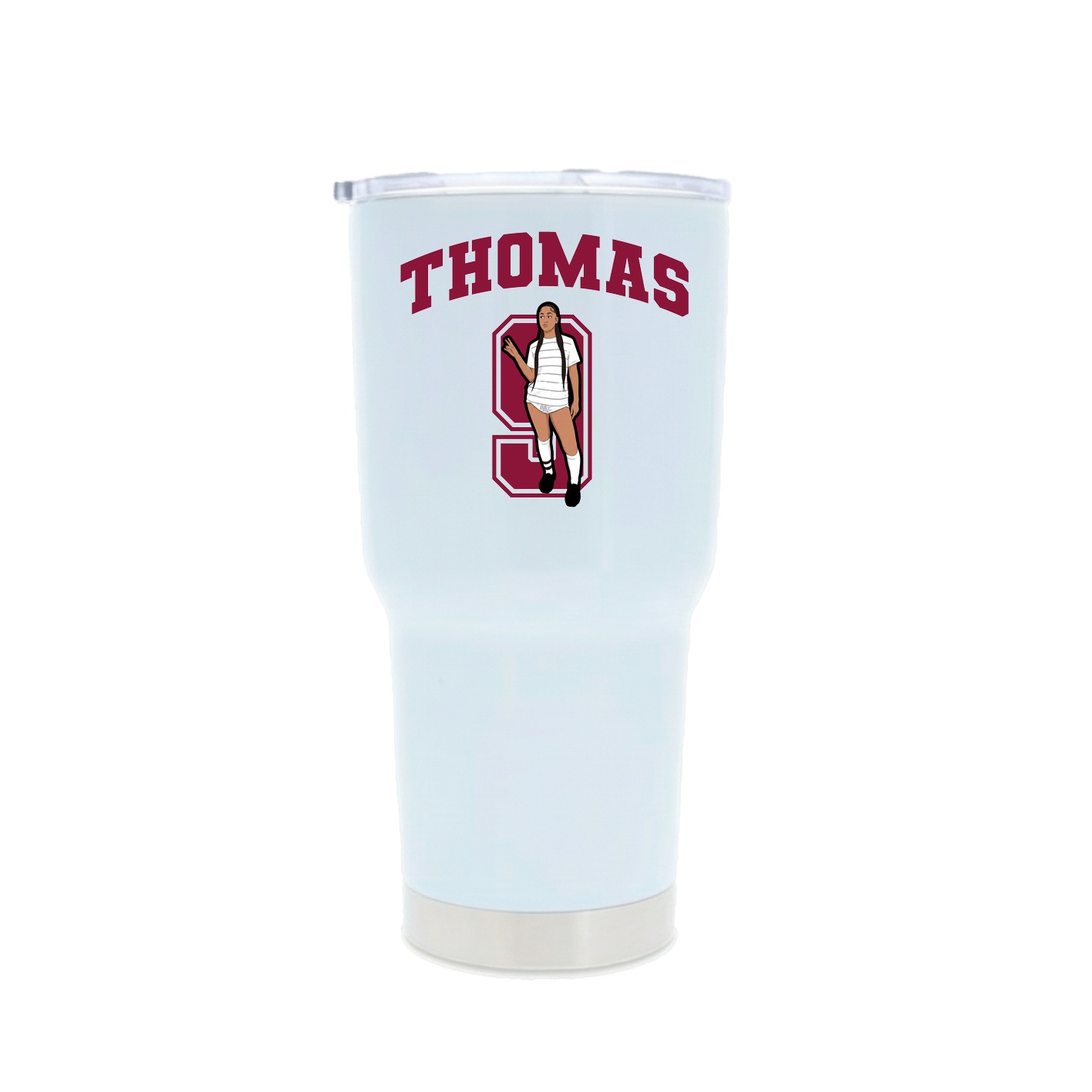 30oz Stainless Steel Tumbler — Number in White