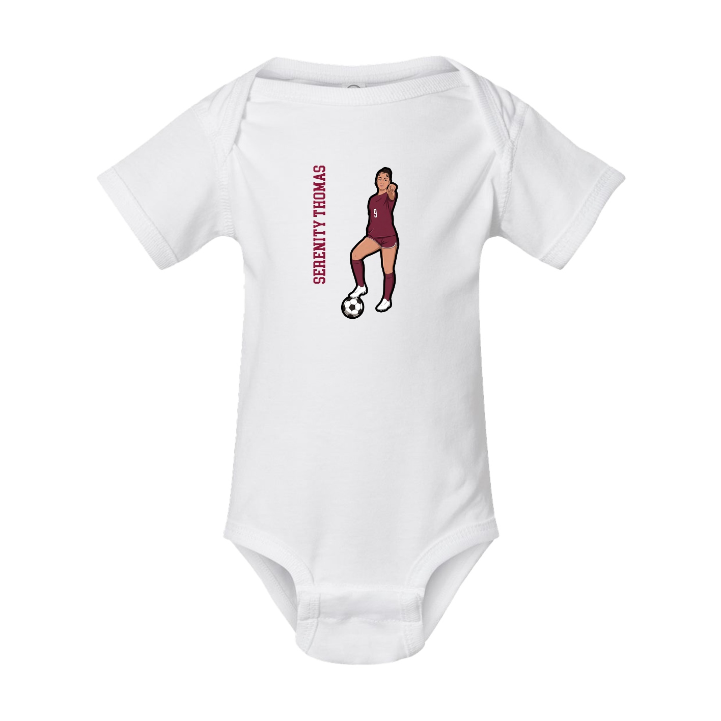 Baby Onesie — Name Vertical in White